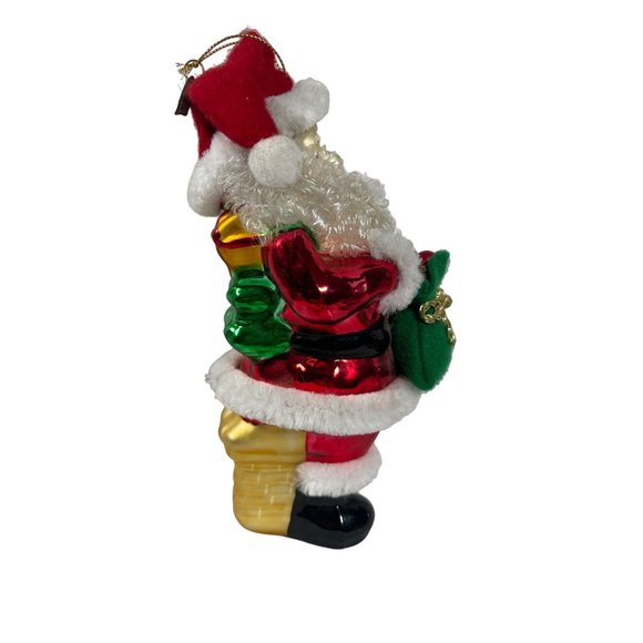 THOMAS PACCONI CLASSICS Ornament Blown Glass Santa with Sack of Goodies 8” x 4” - Picture 5 of 6